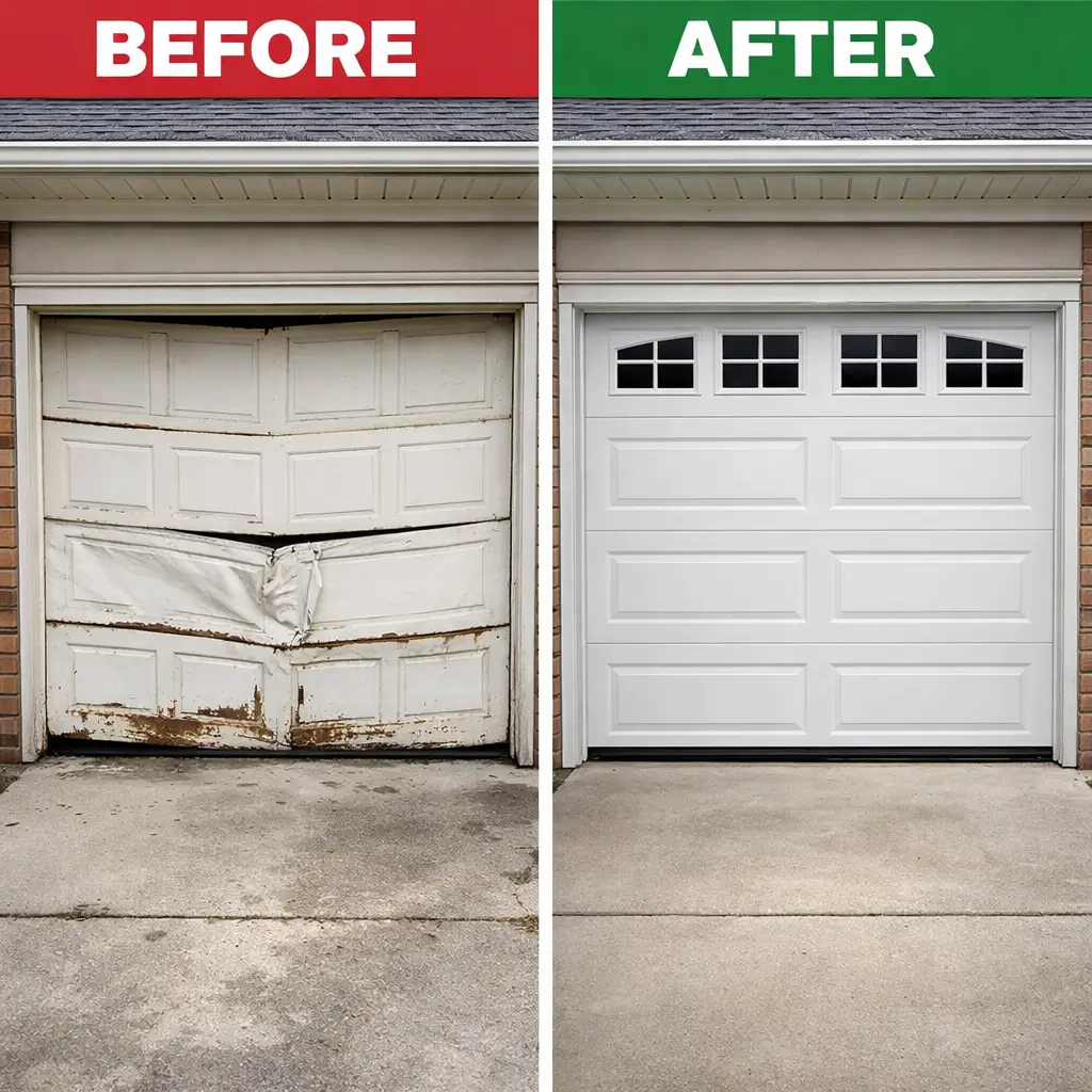 garage door repair before and after